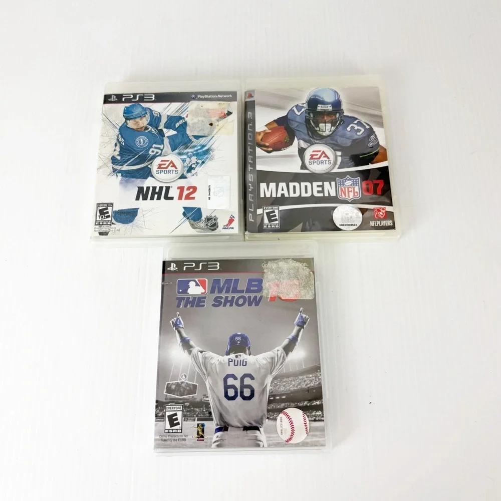 Set of 3 Sports PlayStation 3 PS3 Video Games NHL 12 Madden 07 MLB 15